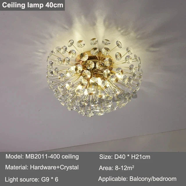 New Design Sun Flower Crystal Chandeliers for Living Room Kitchen Island Loft  LED Pendant Lighting House Decor Suspension Lamp