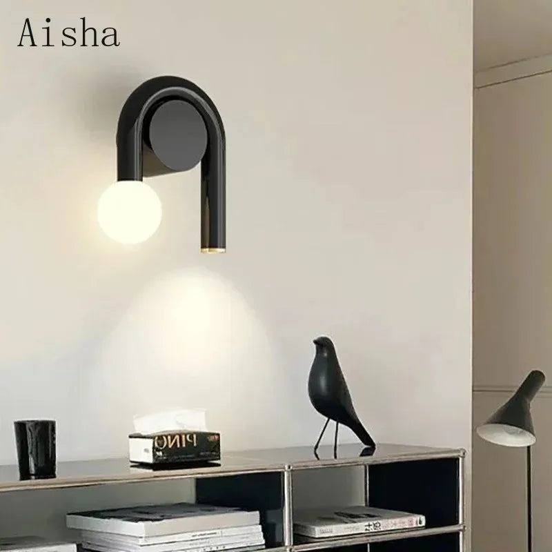 Minimalist U Shape Wall Lamp Nordic Sconce Lights for Bedroom Living Dining Study Room Simple Home Decorative Fixtures