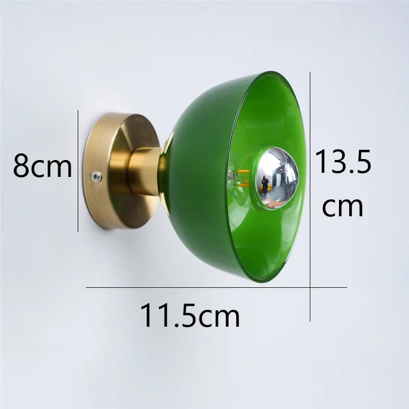 Nordic Rotundity Wall Lamps Retro Jade Bowl Decorative Wall Lights Modern Corridor Creative Kitchen Home Decor Lighting Fixtures