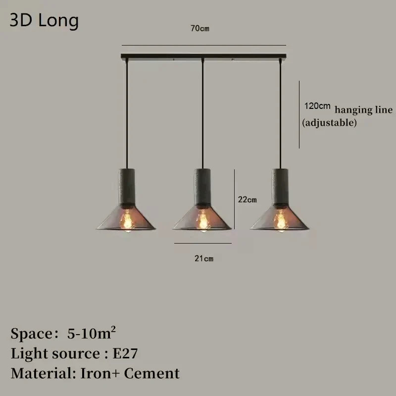 Industrial Mesh Pendant Light – Cement & Metal Hanging Ceiling Lamp