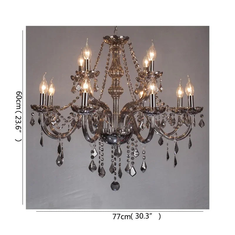 Modern K9 crystal chandeliers ceiling lights Black gray lustre crystal Living dinning room light ceiling indoor home furniture