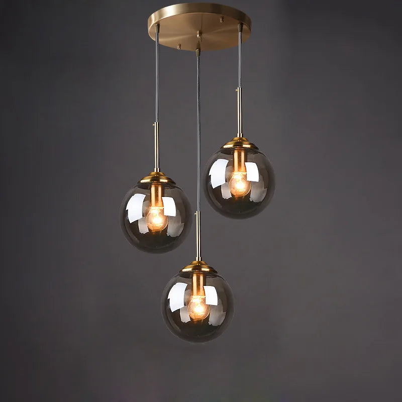 Modern 3-Light Glass Pendant Lamp – Adjustable Kitchen Island Hanging Light (E27)