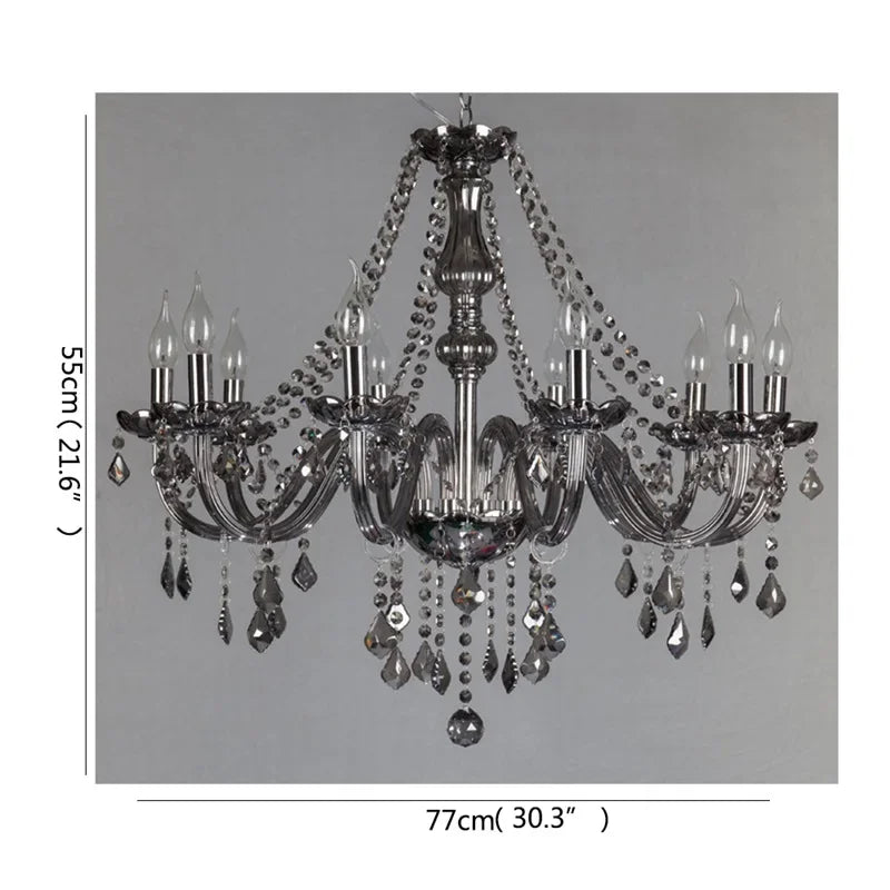 Modern K9 crystal chandeliers ceiling lights Black gray lustre crystal Living dinning room light ceiling indoor home furniture
