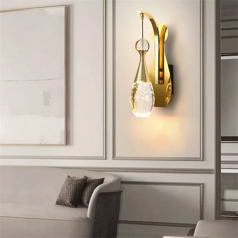 Nordic Modern Luxury Crystal Wall Lamps Living Room Wall Decor Jellyfish Wall Lights Corridor Aisles Wall Sconce Light Fixtures