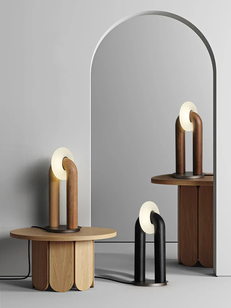 Solid Wood Touch Table Lamp – Dimmable LED Bedside Light
