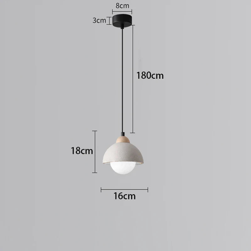 Wabi-sabi bedroom bedside chandelier Nordic simple modern entrance restaurant bar creative cement small ceiling light
