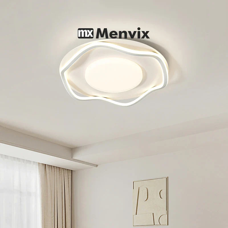 Modern Wave LED Ceiling Light – Dimmable Minimalist Flush Mount Lamp