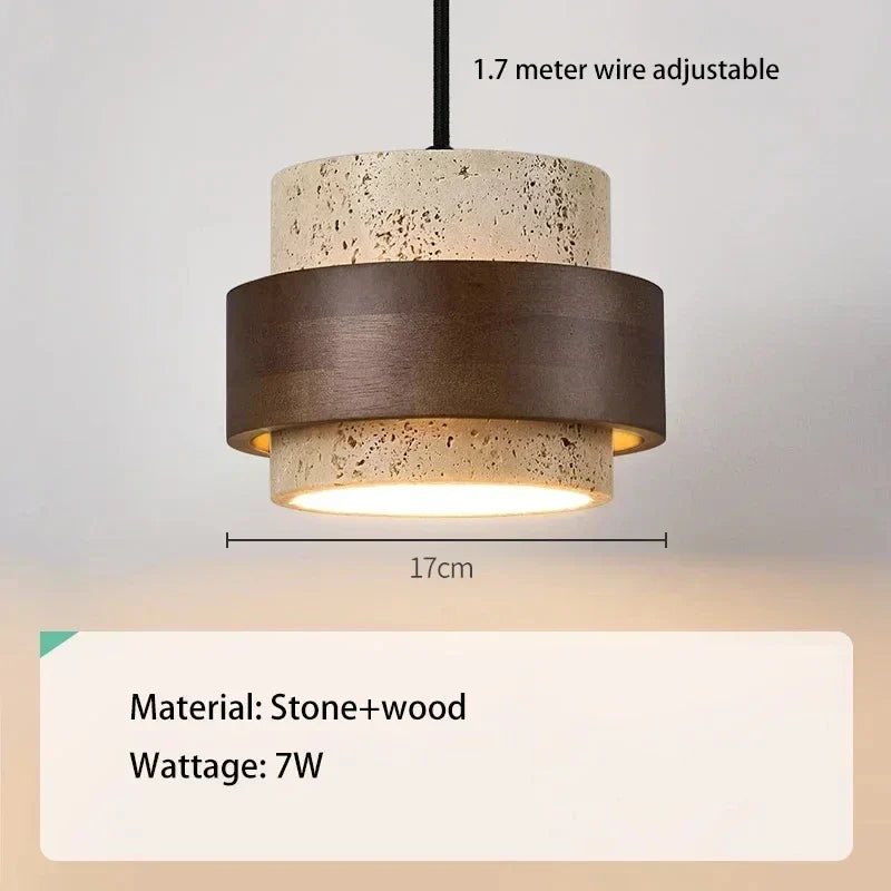 Nordic Minimalist Wabi Sabi Yellow Travertine Chandelier B&B Restaurant Bar Pendant Lights Home Dining Room Bedside Wall Light