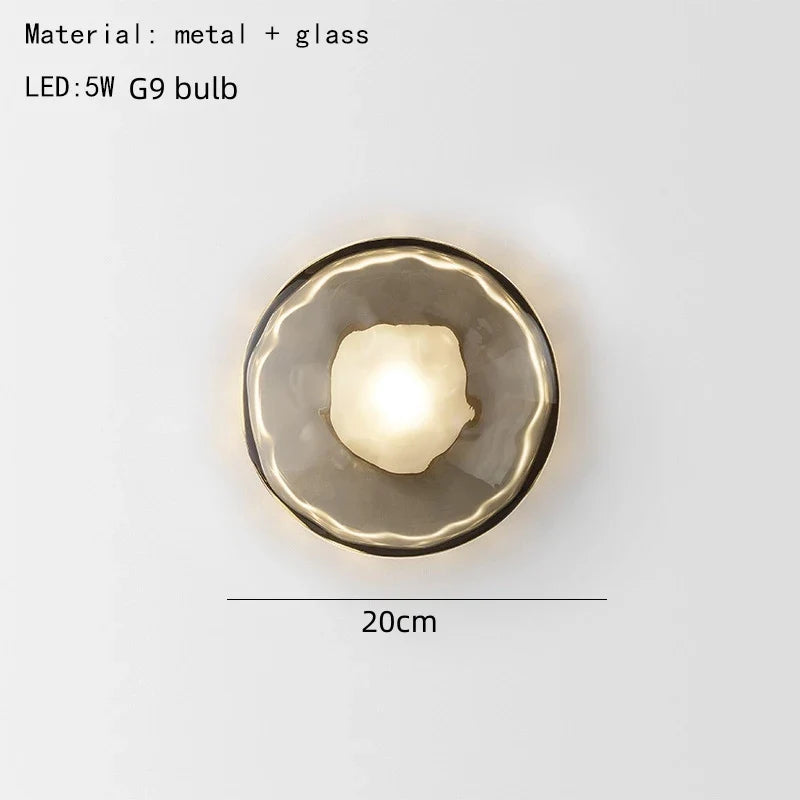 Modern Glass Disc Wall Light – Decorative LED Wall Sconce