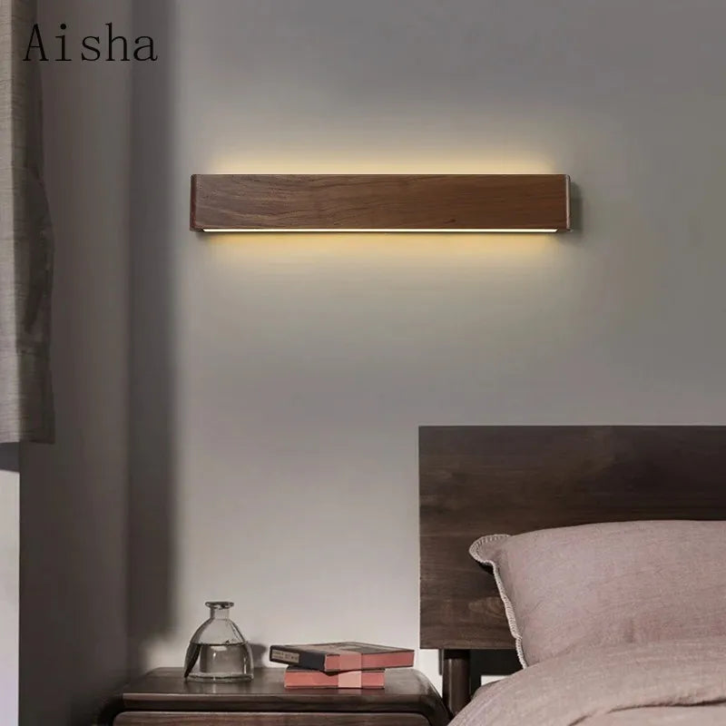 Wood LED Wall lamp Bedroom Modern sconces for Bedside Wooden Indoor Lighting Home Decor for Living Room Study Room Stairs