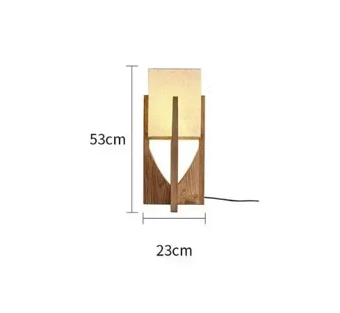 Japanese Style Wooden Floor Lamp – Minimalist Fabric Shade Light