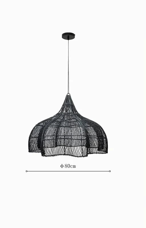 Handwoven Rattan Pendant Light – Wabi Sabi Bamboo Hanging Lamp