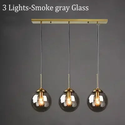 Modern 3-Light Glass Pendant Lamp – Adjustable Kitchen Island Hanging Light (E27)