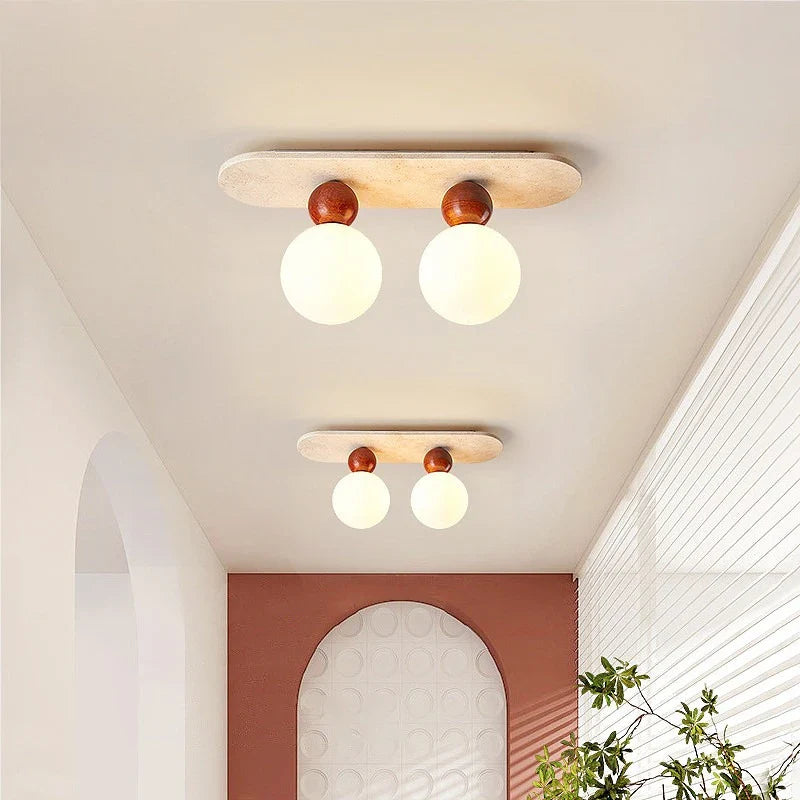 Wabi-sabi Wooden Fixture E27 Milky Glass Ball Art Hand-Knitted LED Pendant Lights Lamp for Restaurant Home Decoration Chandelier