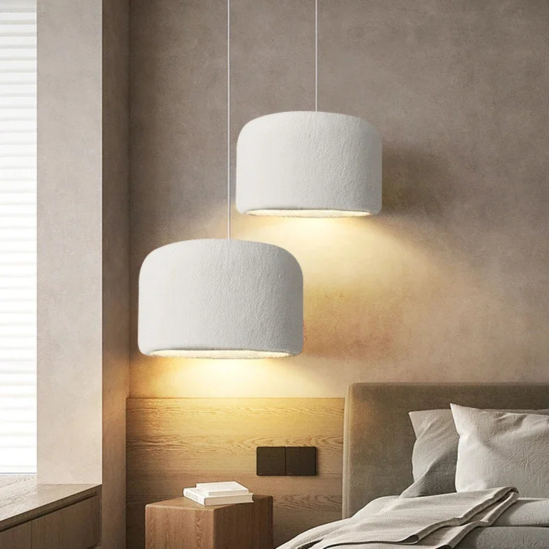 Wabi-Sabi Pendant Light with Textured Shade – Modern Ceiling Light