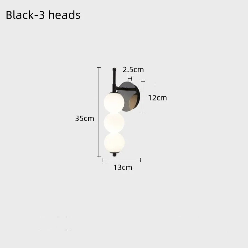 Nordic Modern Glass Bed Head Wall Lamp Minimalist Sconce for Bedroom Corridor Living Room Background Wall Decor