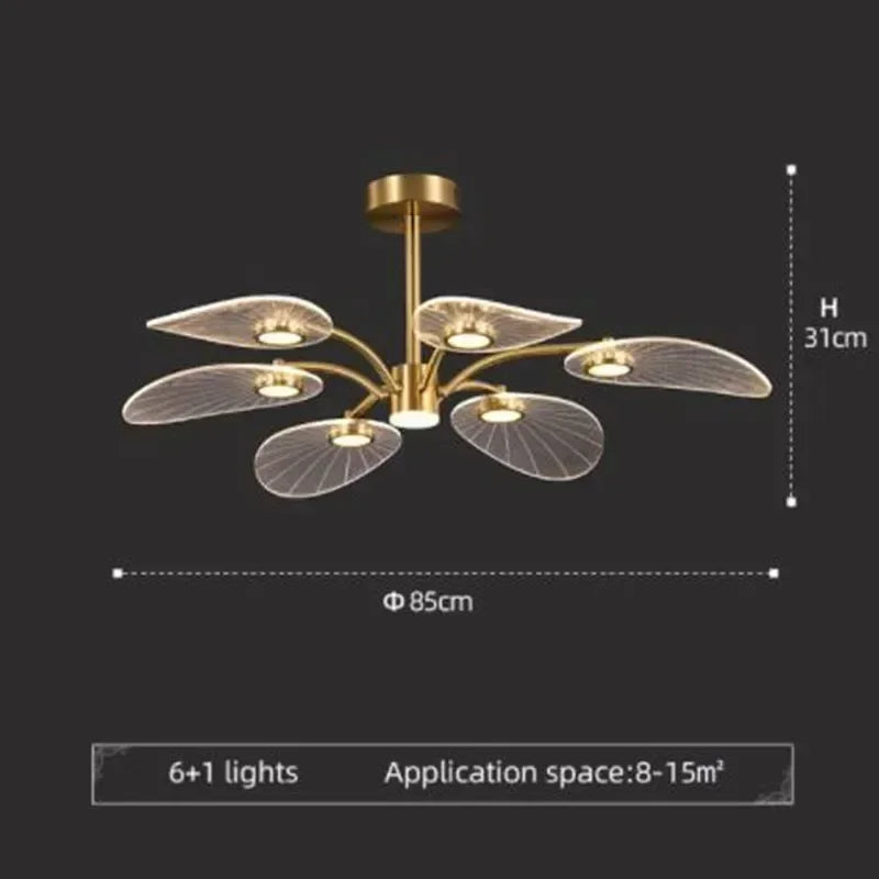 New Creative Petal Acrylic Chandelier Bedroom Children's Room Living Room Restaurant Designer Pendant Lamp Home Decor Lighting