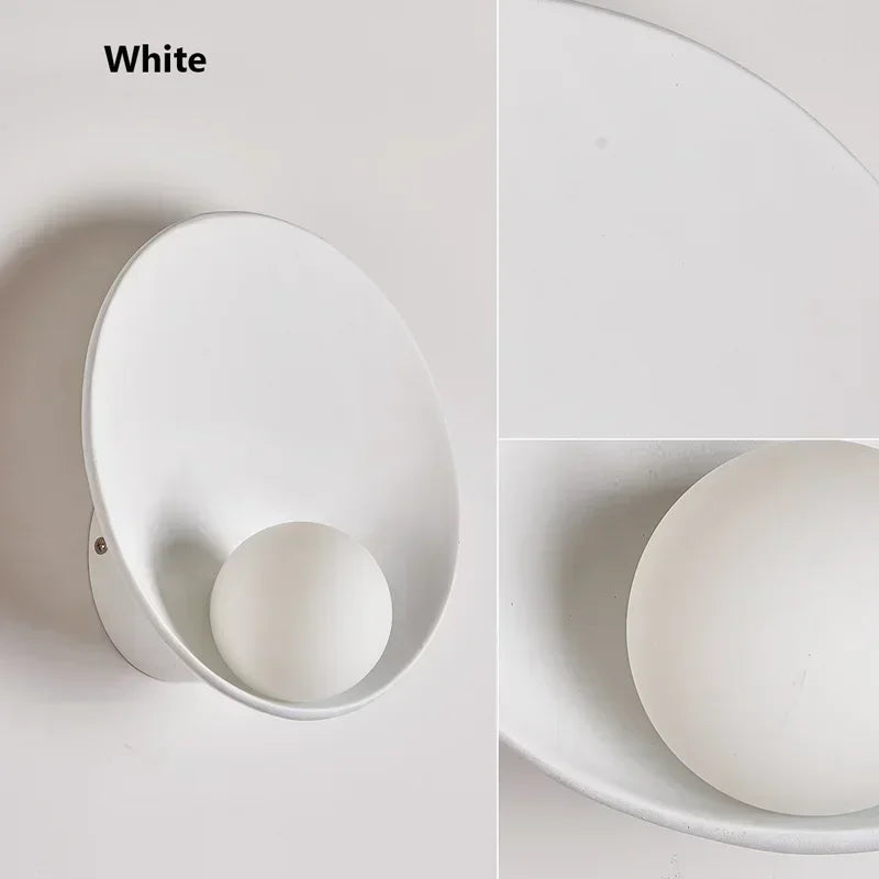 Japanese Shell Wall Light – Modern Resin LED Sconce for Bedroom, Hallway & Living Room