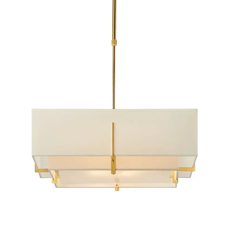 Wabi-Sabi Linen Pendant Light – Minimalist Farmhouse Fabric Chandelier