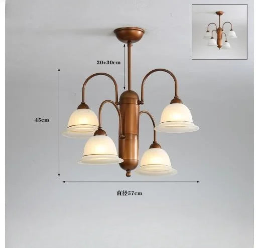 Nordic Creative Retro LED Chandelier Living Room Restaurant Bedroom Kitchen Hotel Glass Art Pendant Lamp Home Decor Lighting