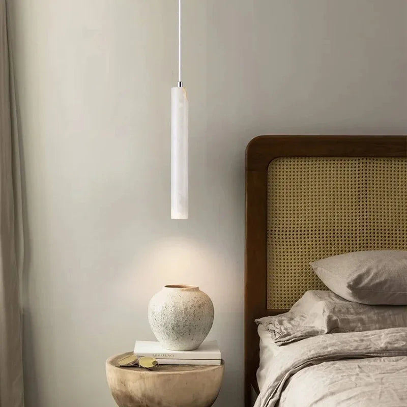 Modern Stone Pendant Light G9 LED – Minimalist Hanging Lamp for Bedroom, Dining & Study