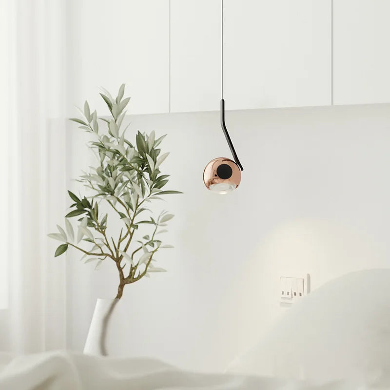 Modern Designer LED Pendant Lamp Living Room Bedroom Bedside Raised Lowered Rotating Round Adjustable Height Hanging Lighting