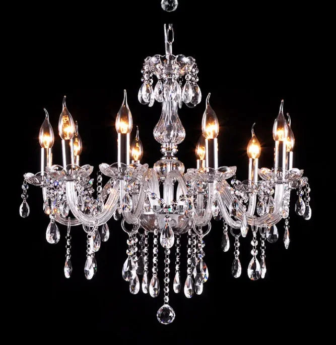 Modern k9 pendant crystal chandelier transparent crystal lustre E14 bulb home lighting Living Room Indoor light fittings ceiling