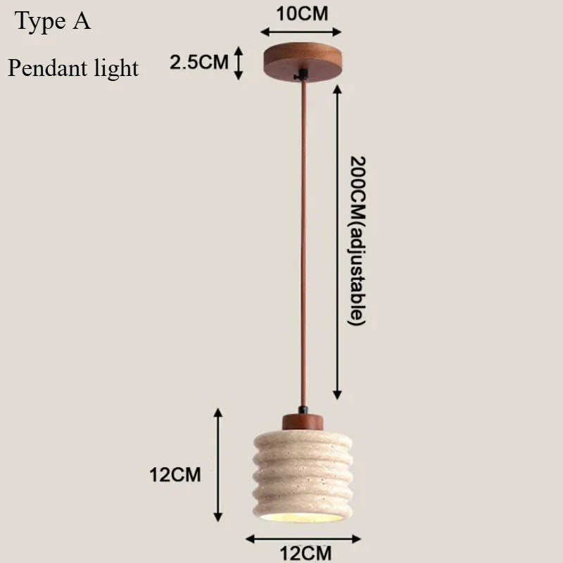 Modern designer wabi-Sabai bedroom bedside lighting bar B&B yellow cave stone chandelier bedside hanging wire lamp