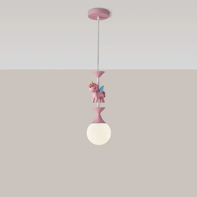 Children's Carousel LED Penadant Chandeliers for Princess Room Bedroom Living Room Hanging Lighting Decor Art Ceiling Lamps