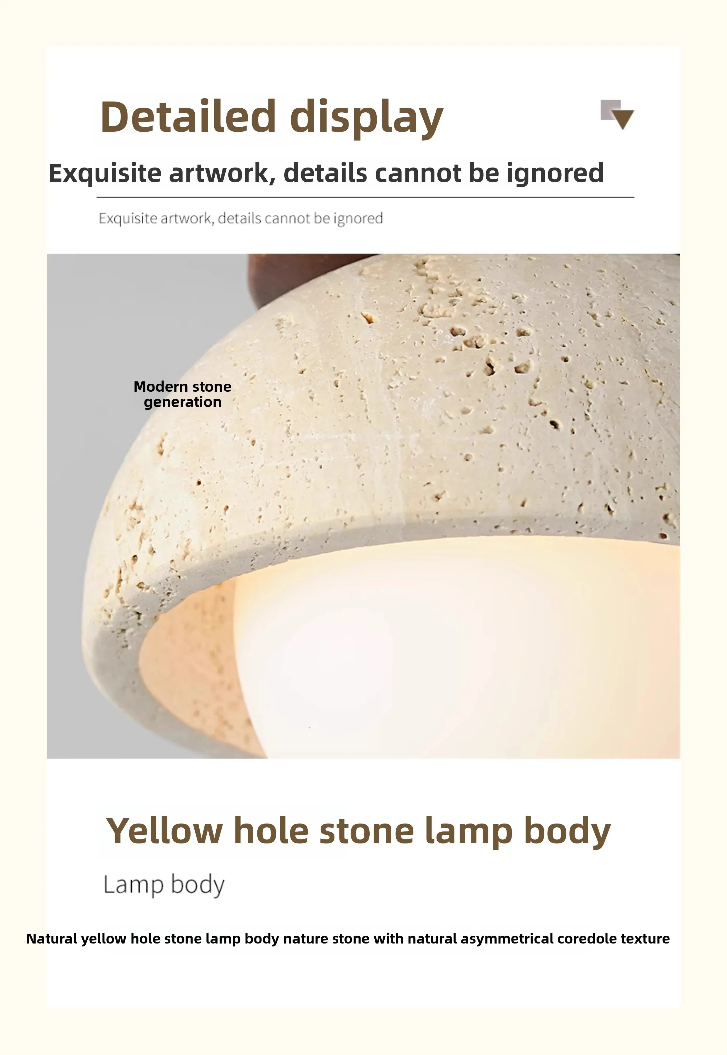 Japanese Wabi Sabi Yellow Travertine Ceiling Light, Cave Stone Ceiling Lamp for Livingroom Bedroom Aisle Cloakroom Wall Light