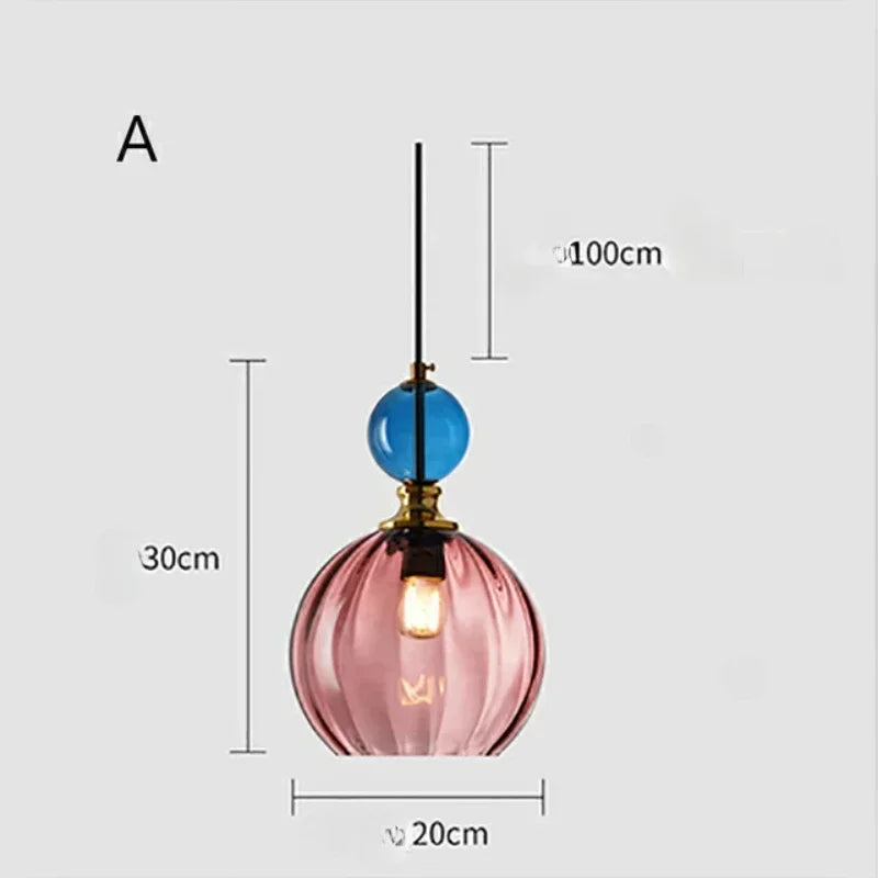 Danish Colorful Glass Pendant Light – Modern Decorative Hanging Lamp