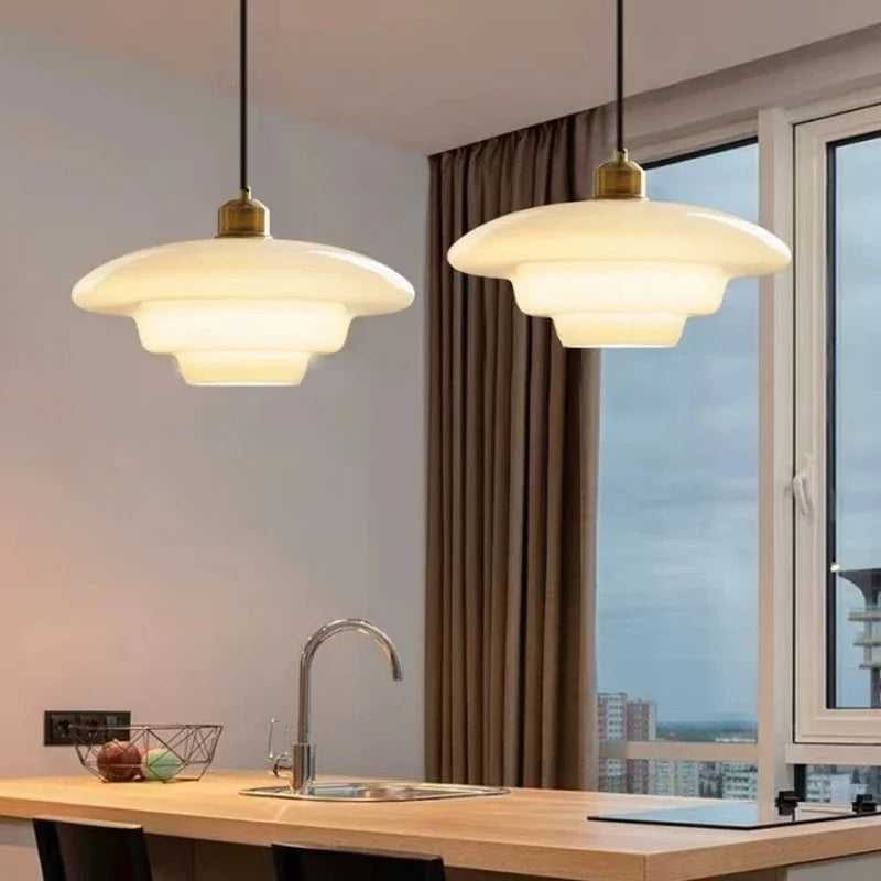 American Industrial Style Glass Pendant Light Restaurant Kitchen Island Chandelier Living Room LED E27 Art Decor Hanging Lamp