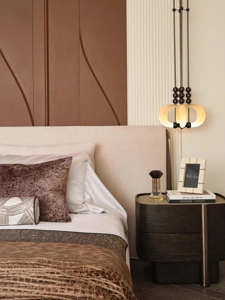 Modern Glass & Brass Pendant Light – Sculptural Orb Hanging Lamp