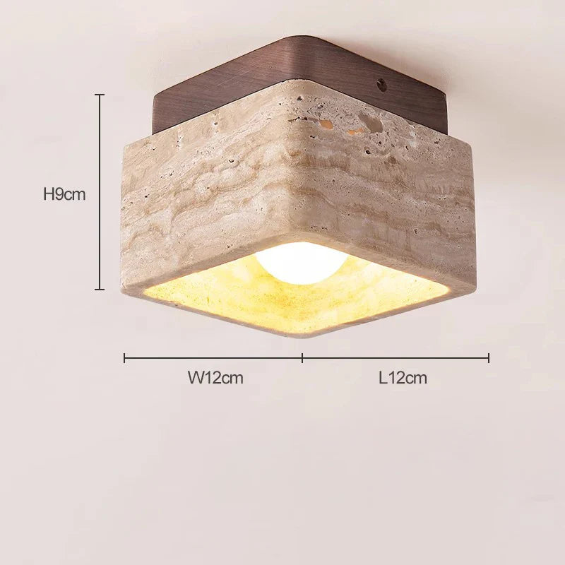 Wabi-sabi ceiling light retro yellow cave stone ancient cream wind into the hallway hallway balcony small lights
