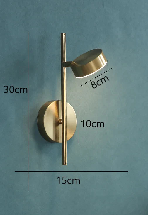 Nordic Simple Wall Lamp LED Rotation Adjustable Metal Wall Lights Bedroom Living Room Aisle Study Reading Gold Black Wall Lamps