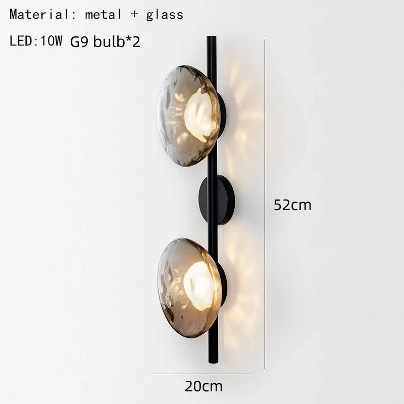 Modern Glass Disc Wall Light – Decorative LED Wall Sconce