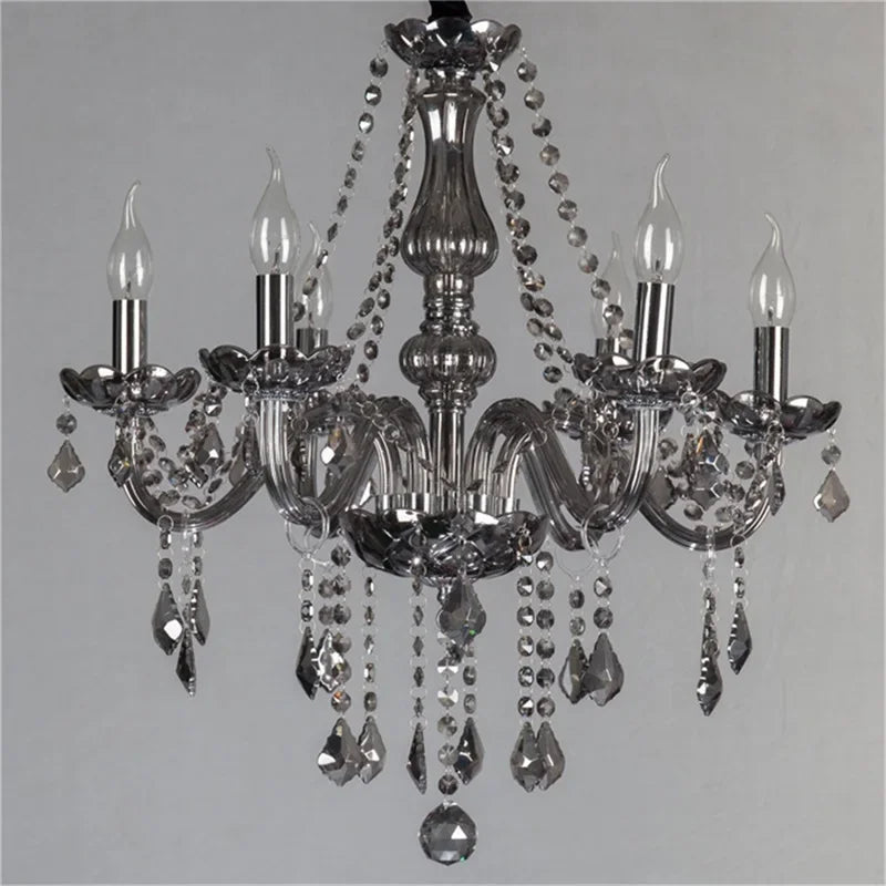 Modern K9 crystal chandeliers ceiling lights Black gray lustre crystal Living dinning room light ceiling indoor home furniture