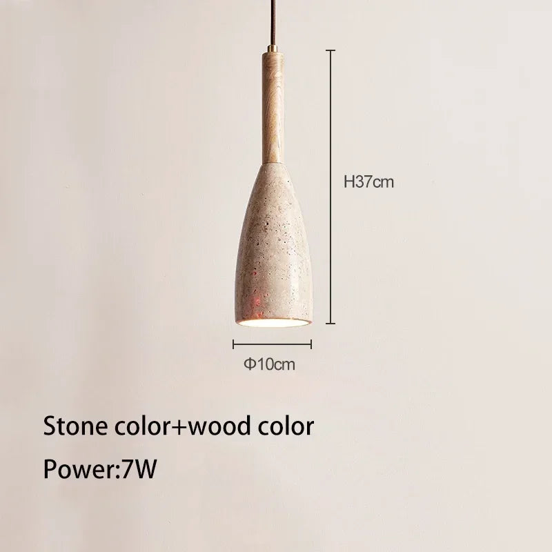 Modern Stone Pendant Light G9 LED – Minimalist Hanging Lamp for Bedroom & Study