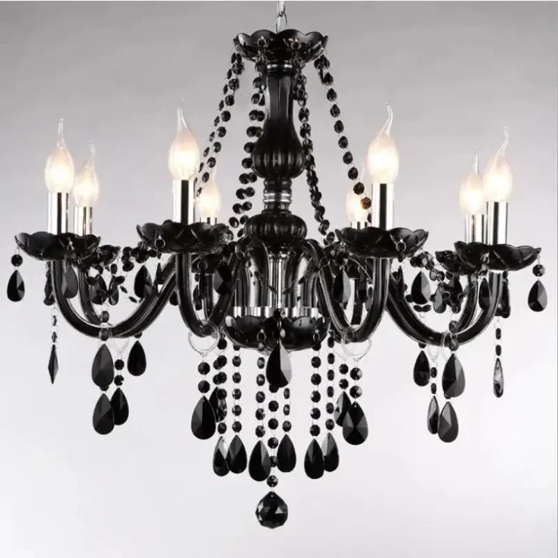Modern K9 crystal chandeliers ceiling lights Black gray lustre crystal Living dinning room light ceiling indoor home furniture