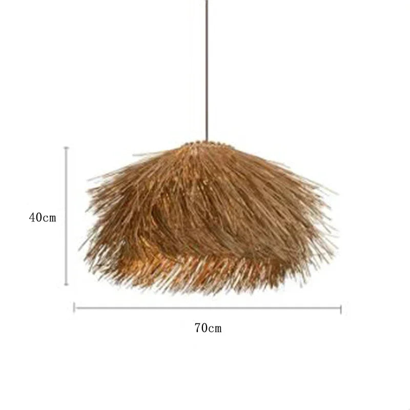 Art Countryside Vine Handmade Weaving Chandelier Homestay Restaurant Creative Living Room LED pendant lamp home Decor Lighting