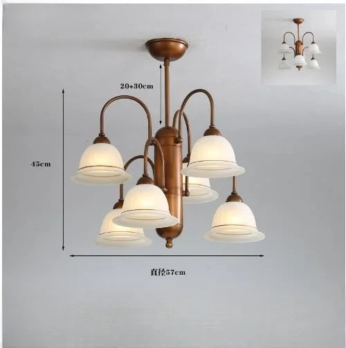 Nordic Creative Retro LED Chandelier Living Room Restaurant Bedroom Kitchen Hotel Glass Art Pendant Lamp Home Decor Lighting