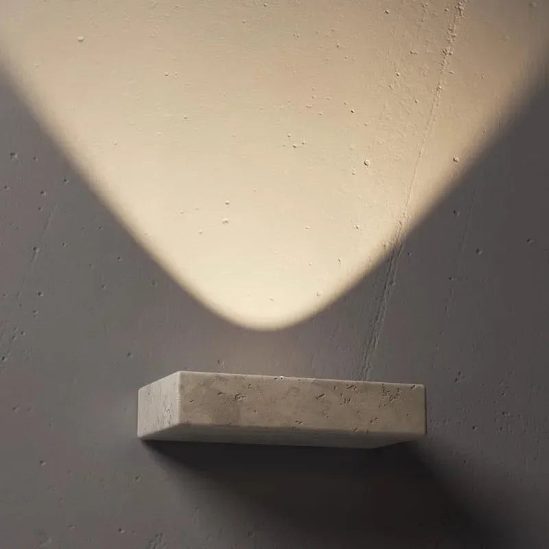 Yellow Travertine Wall Light – Wabi-Sabi Marble LED Sconce
