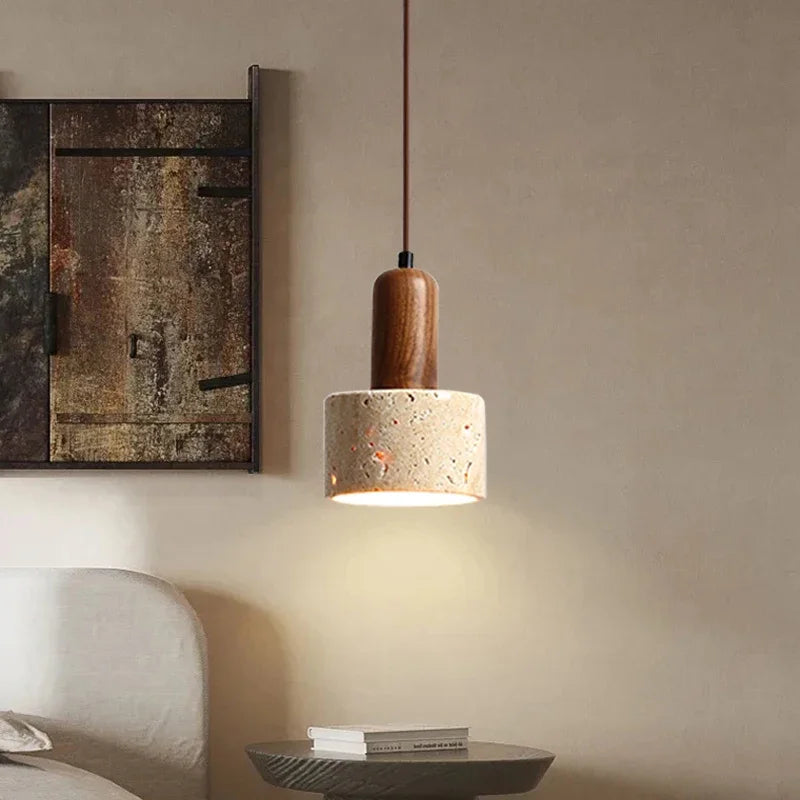 Wabi Sabi Yellow Stone LED Pendant lamp dining Table Bedroom Kitchen Island chandelier Restaurant home Decoration light fixtures