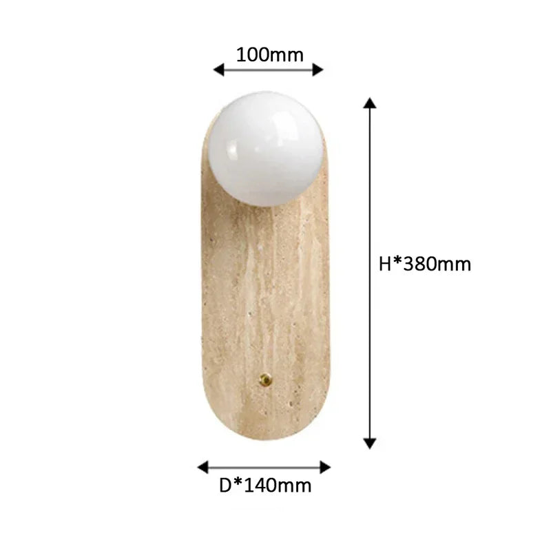 Wabi-Sabi Ceramic Wall Light – Japanese Minimalist LED Sconce for Bedroom & Living Room