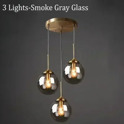 Modern 3-Light Glass Pendant Lamp – Adjustable Kitchen Island Hanging Light (E27)