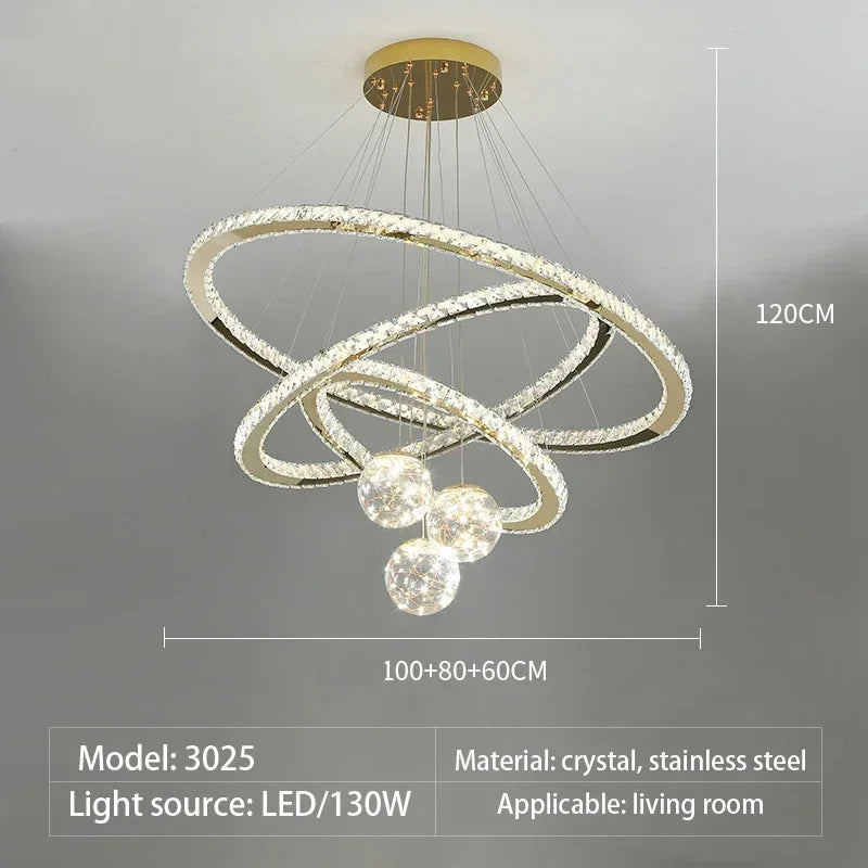 Designer Deluxe Remote Control Crystal LED Pendant Lamp Living  Restaurant Bedroom Kitchen Dimmable Chandelier Home Decor Light