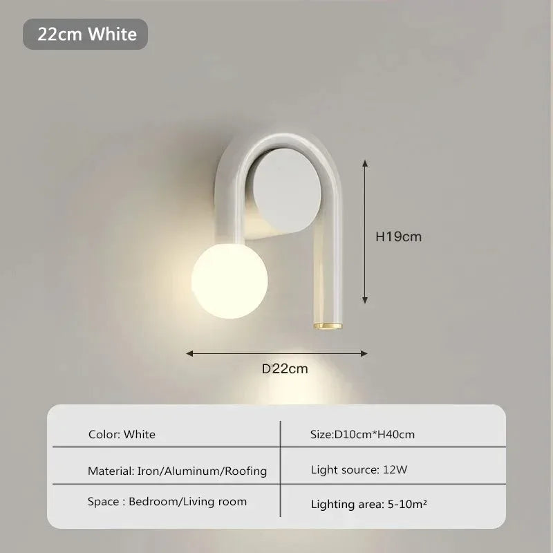 Minimalist U Shape Wall Lamp Nordic Sconce Lights for Bedroom Living Dining Study Room Simple Home Decorative Fixtures
