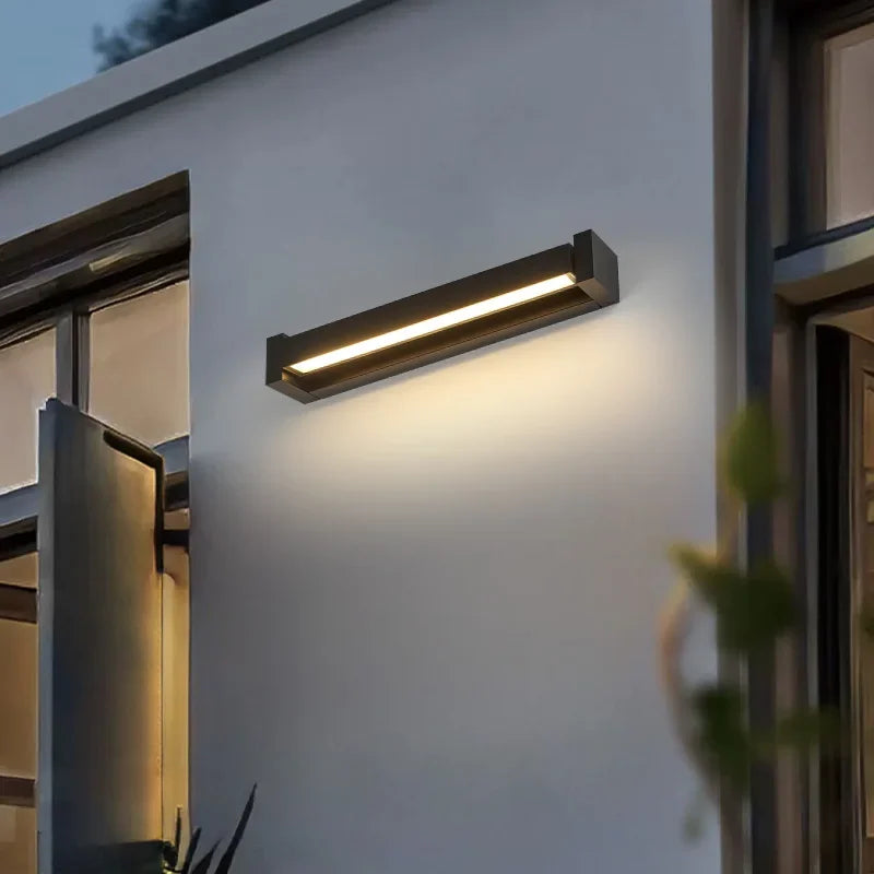 Outdoor Waterproof Wall Lamp Minimalist Style Patio Garden Wall Light Sign Plate Front Door Lights