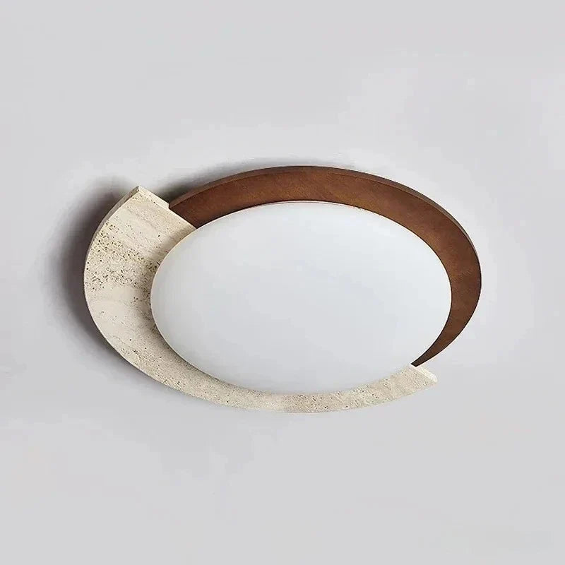 Handcrafted Natural Stone LED Wall Light Japanese Wabi Sabi Style For Homestay Corridor Bedroom living room Ceiling Fixture