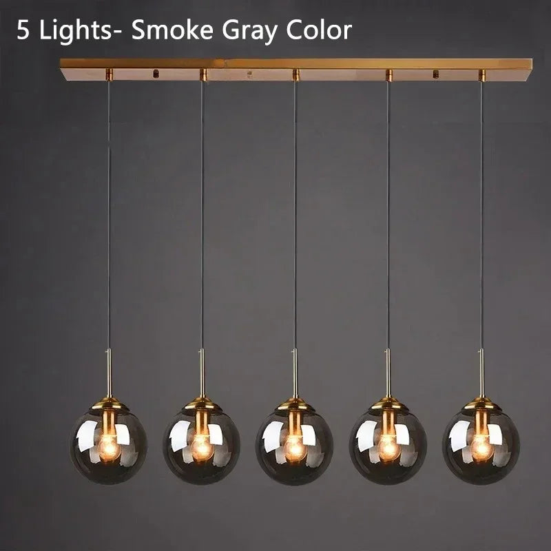 Modern 3-Light Glass Pendant Lamp – Adjustable Kitchen Island Hanging Light (E27)
